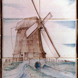 Frisiantiles Kacheltableau Poldermühle