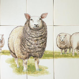 Frisiantiles Tile panel with sheep