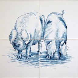 Frisiantiles Tegeltableau varkens I