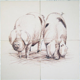 Frisiantiles Tegeltableau varkens II