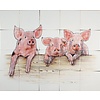 Tile panel with three pigs colour