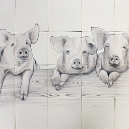 Frisiantiles Tegeltableau varkens IV
