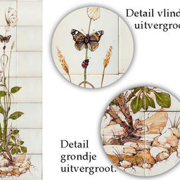 Frisiantiles Tile pilaster wild flowers left side
