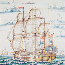 Frisiantiles Tile panel with whaler 'D.Jonge Boom' colour