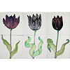 Tile panel with black tulips 4-6