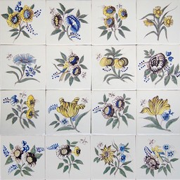 Fliesenblumen groß Farbe 1-16