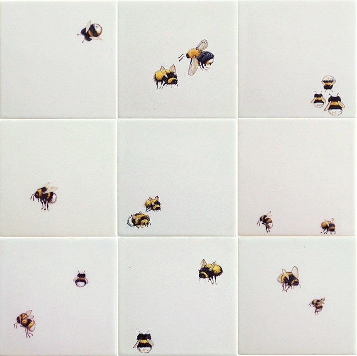 Frisiantiles Tiles with bumblebees 1-9 - Frisian Tiles
