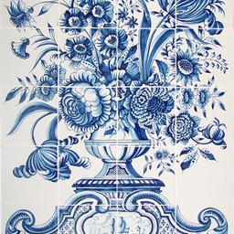 Frisiantiles Fliesen-Tableau-Blumenvase N