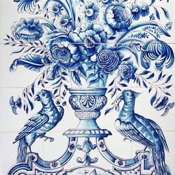 Frisiantiles Tegeltableau bloemenvaas P
