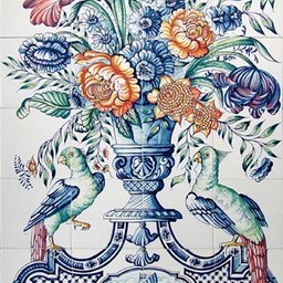 Frisiantiles Tegeltableau bloemenvaas W