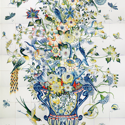 Frisiantiles Tegeltableau bloemenvaas V