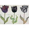 Tile panel with black tulips 1-3