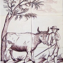 Frisiantiles Tegeltableau koe met boer II