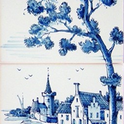 Frisiantiles Tegeltableau landschap A
