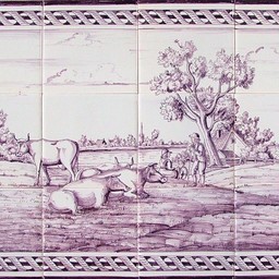 Frisiantiles Kacheltableau Landschaft C