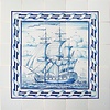 Tile panel with three masted ship IV (East Indiaman)
