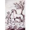 Tegeltableau paard met boer