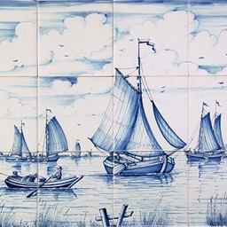 Frisiantiles Tegeltableau scheepstafereel A