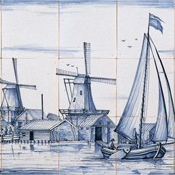 Frisiantiles Tile panel ship scene IV