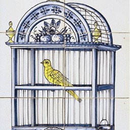 Frisiantiles Fliesentableau Vogelkäfig G