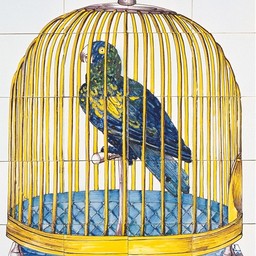 Frisiantiles Fliesentableau Vogelkäfig L