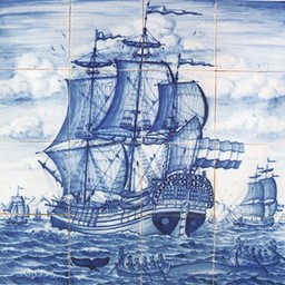 Frisiantiles Tegeltableau walvisvaarder 'Vrou Cornelia'