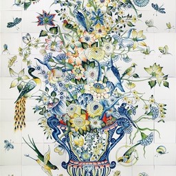 Frisiantiles Fliesen-Tableau-Blumenvase R