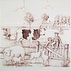 Tile panel with farm animals