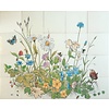 Tile panel wild flowers with insects