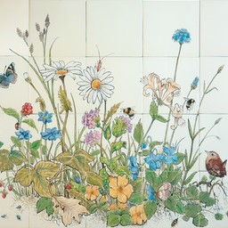Frisiantiles Tile panel wild flowers with insects