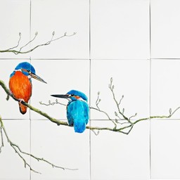 Frisiantiles Tile panel with Kingfishers