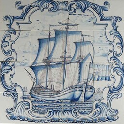Frisiantiles Tile panel three masted ship 'Victoria'