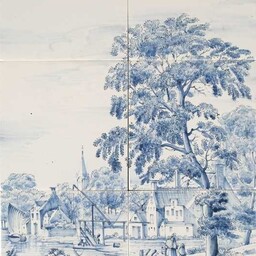 Frisiantiles Tegeltableau dorpsgezicht C