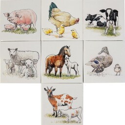 Frisiantiles Fliesen Nutztiere mit Jungtieren