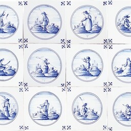 Frisiantiles Tegels met herders in cirkel 1-12