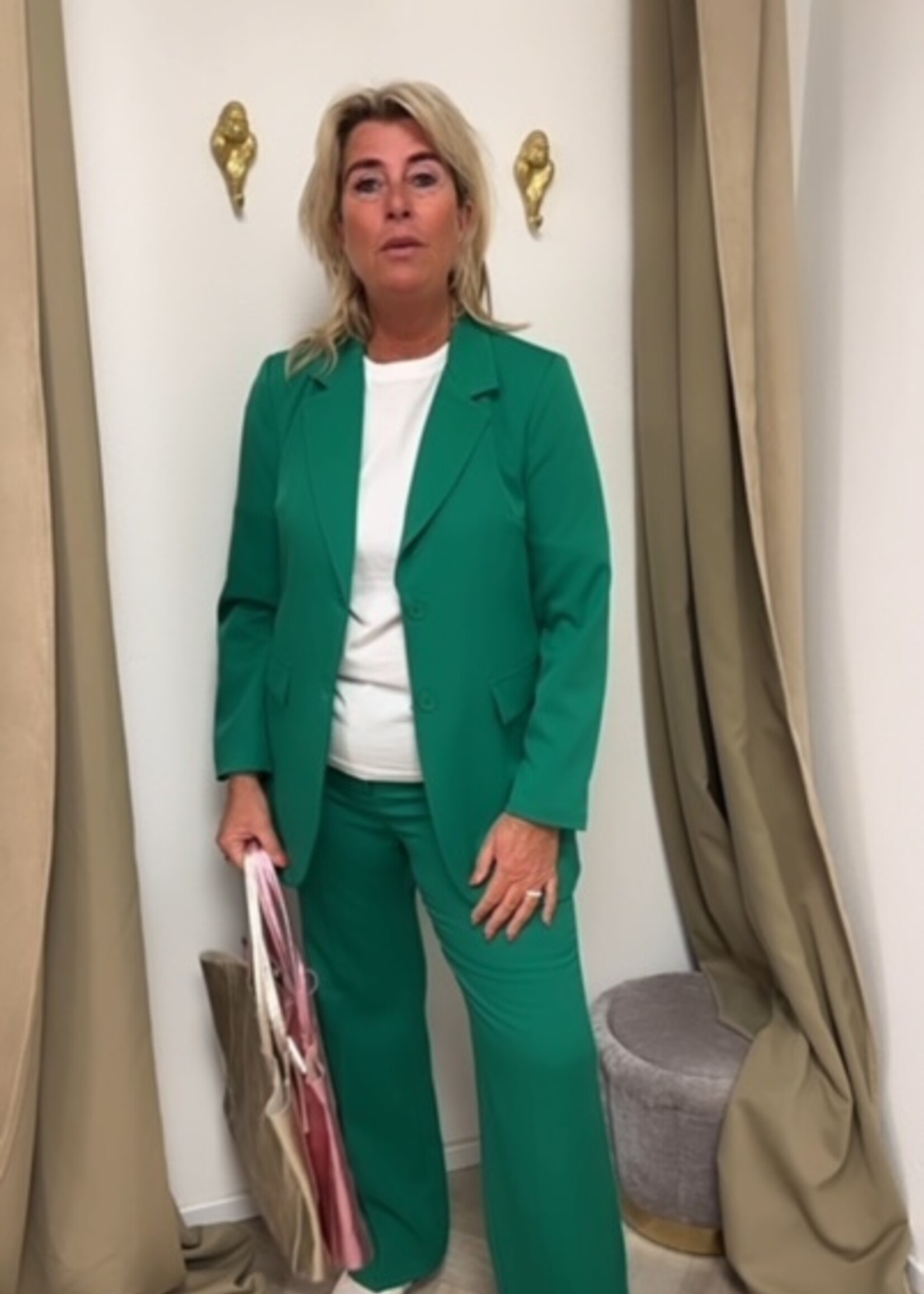 Biba Flared Pantalon  Groen