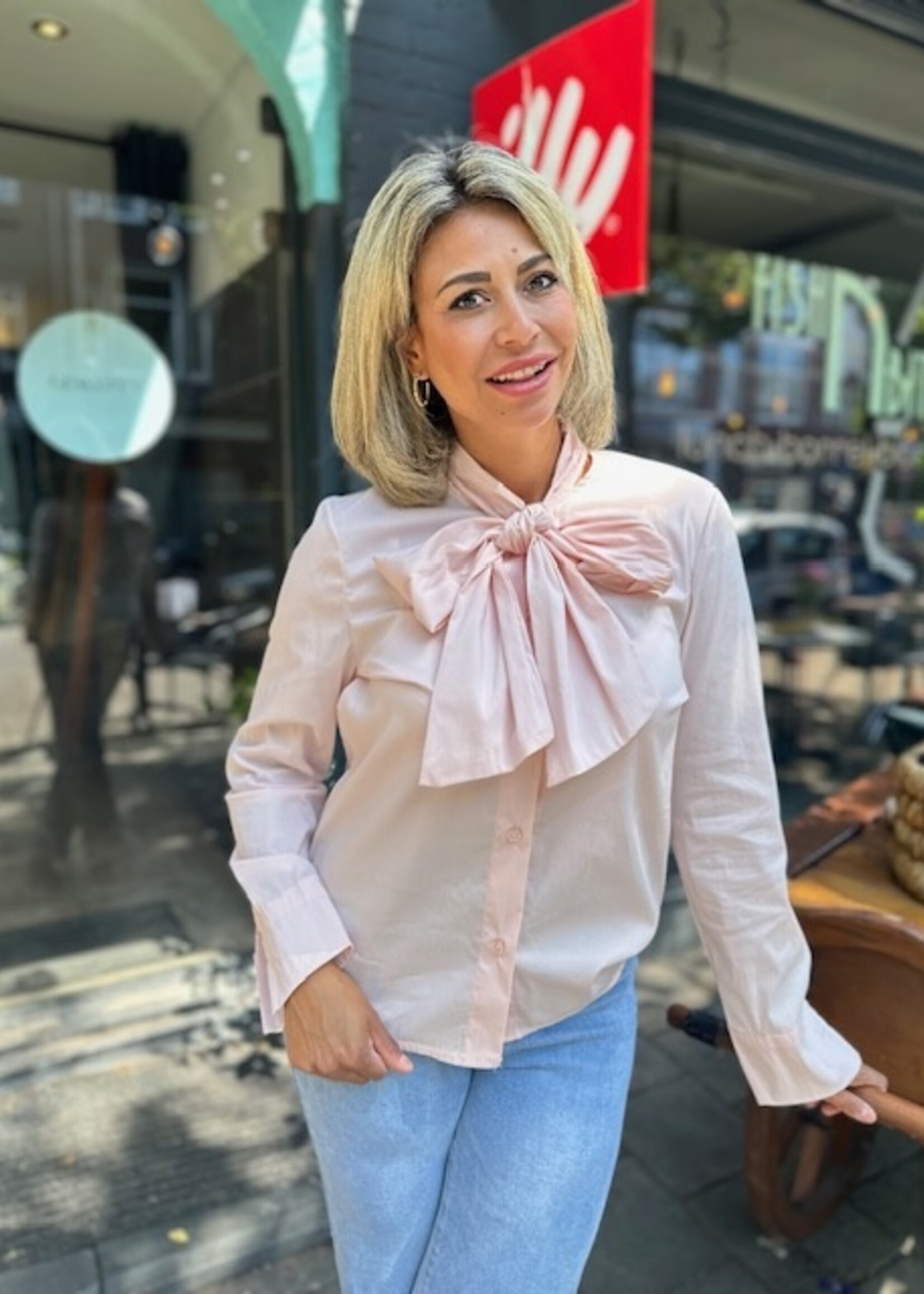 Blouse Bow  Roze