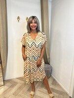 Jurk Zig Zag Khaki