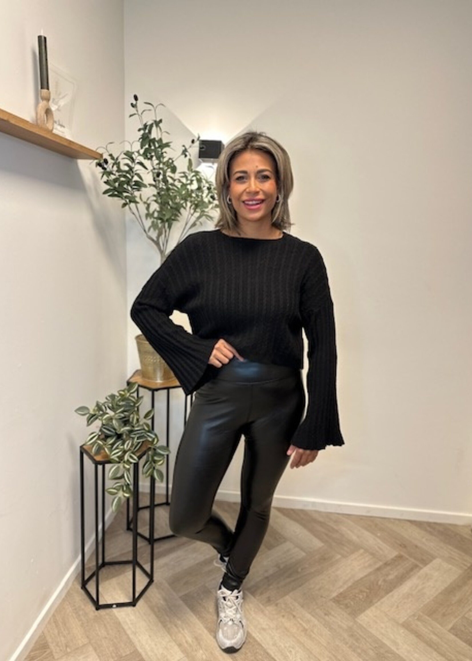 Cable Flare Knit Top