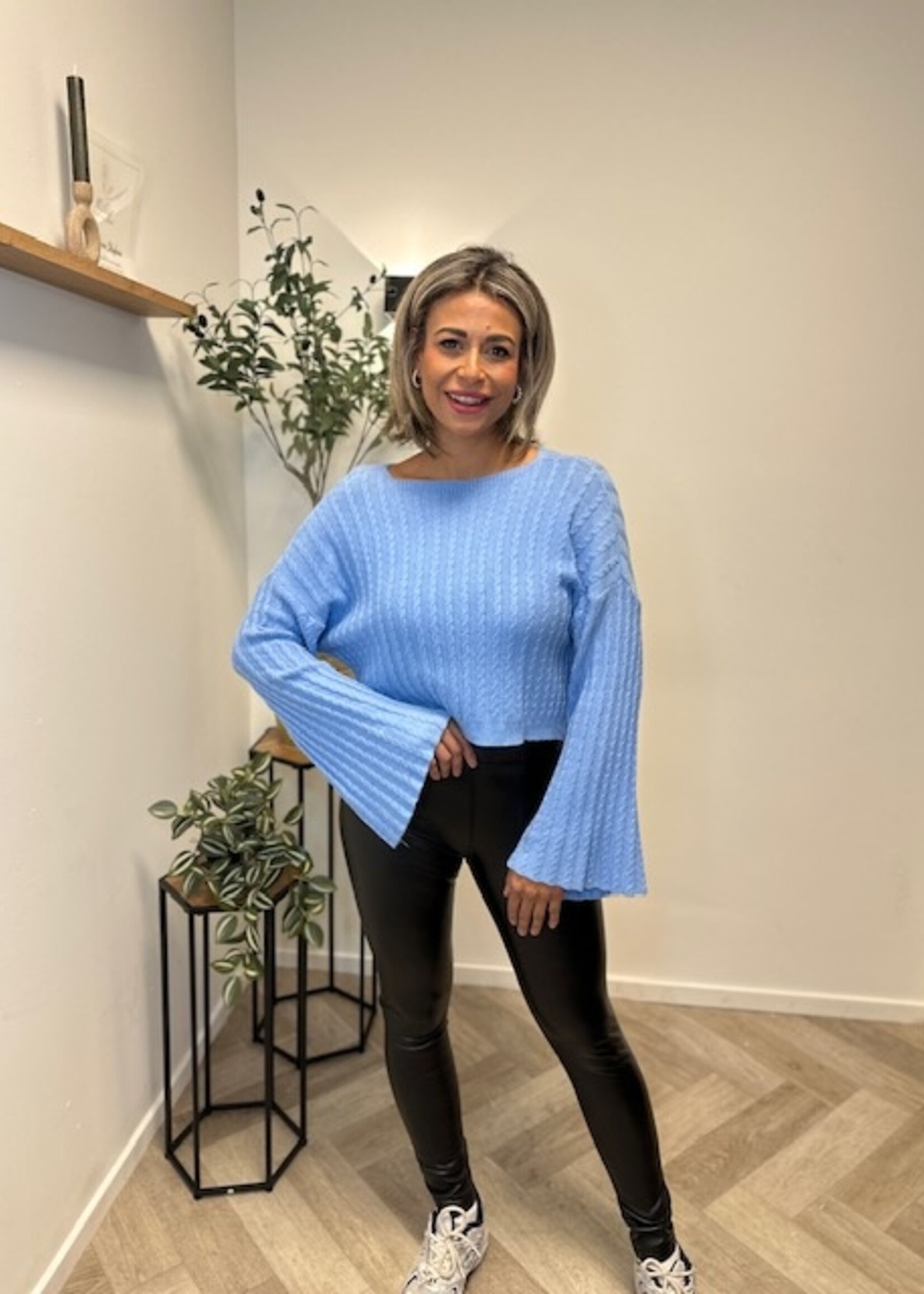 Cable Flare Knit Top