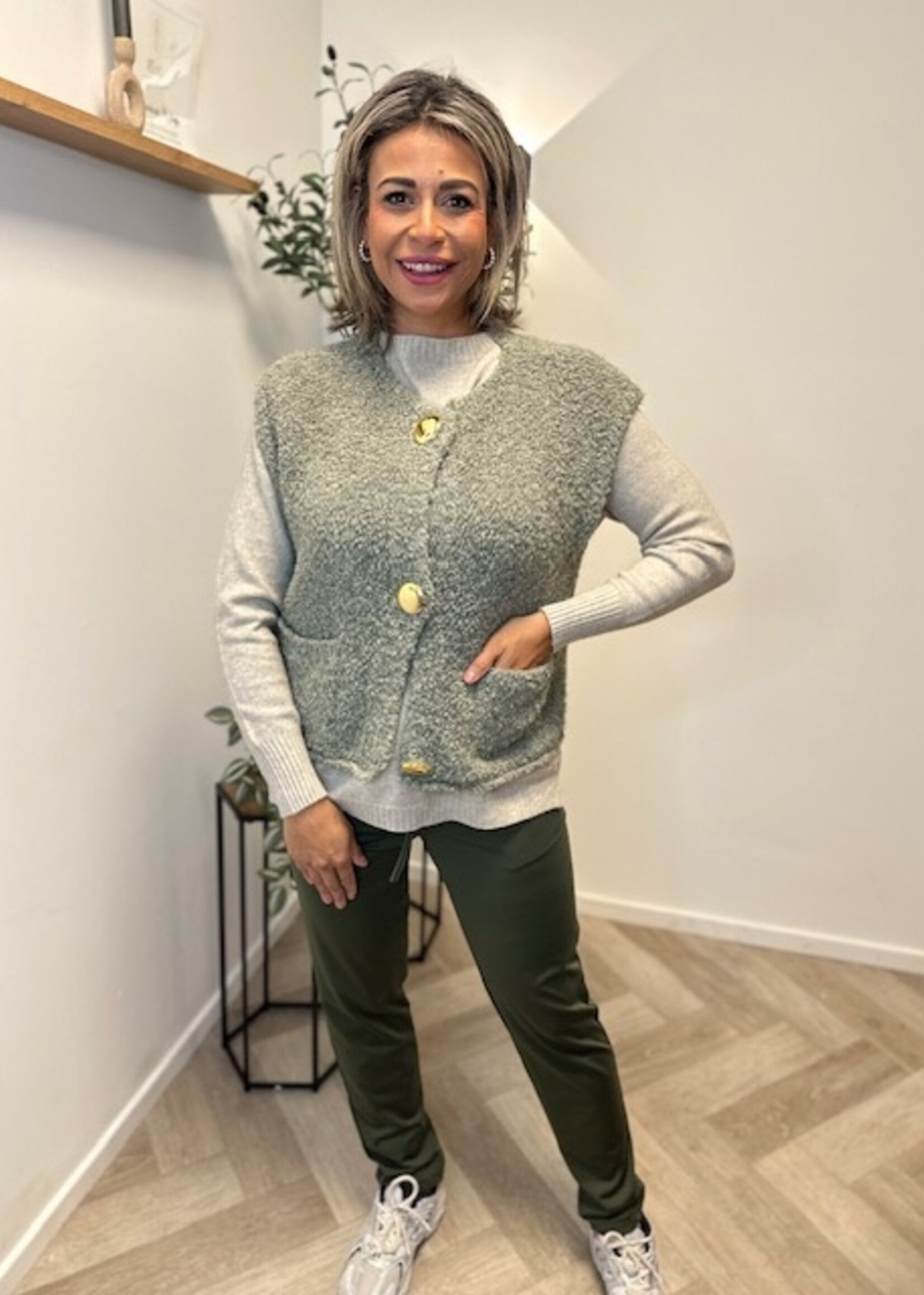 Soft Sage Teddy Gilet