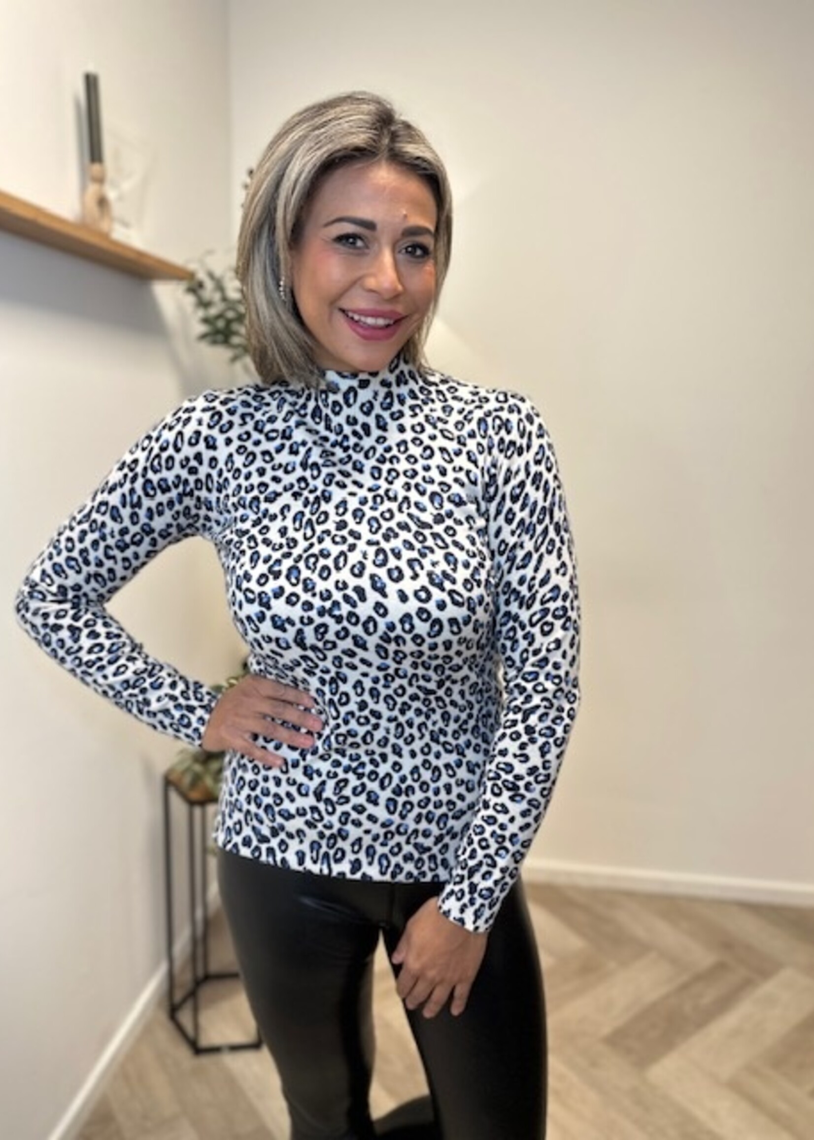 Leopard Knit Turtleneck