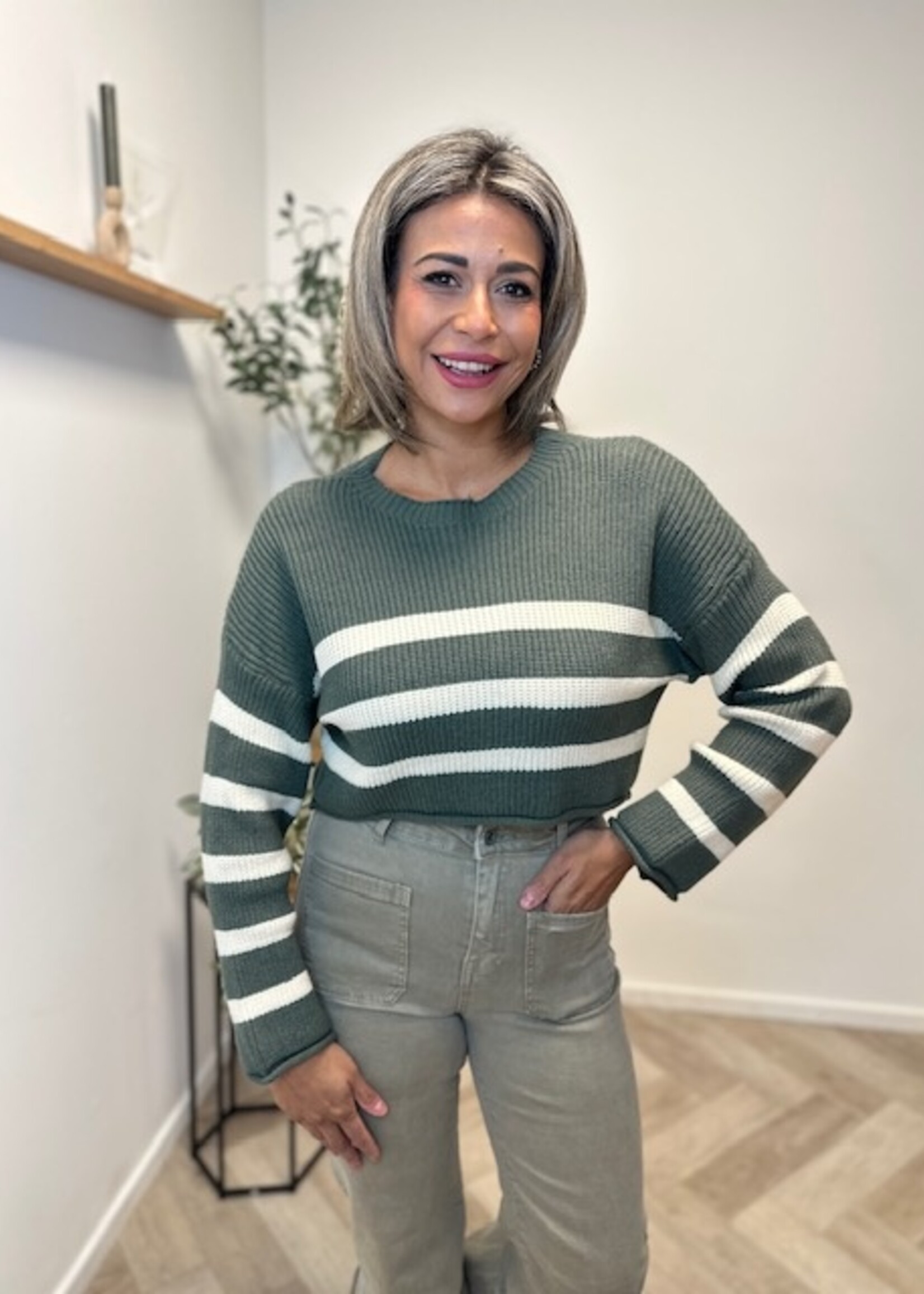 Striped Knit Crop Top