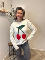 Cherry Knit Button Sweater