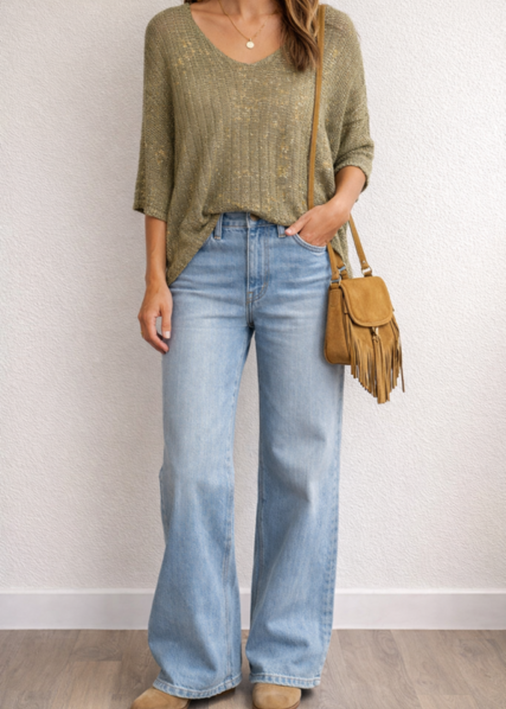 Boho Shine Crochet Tee