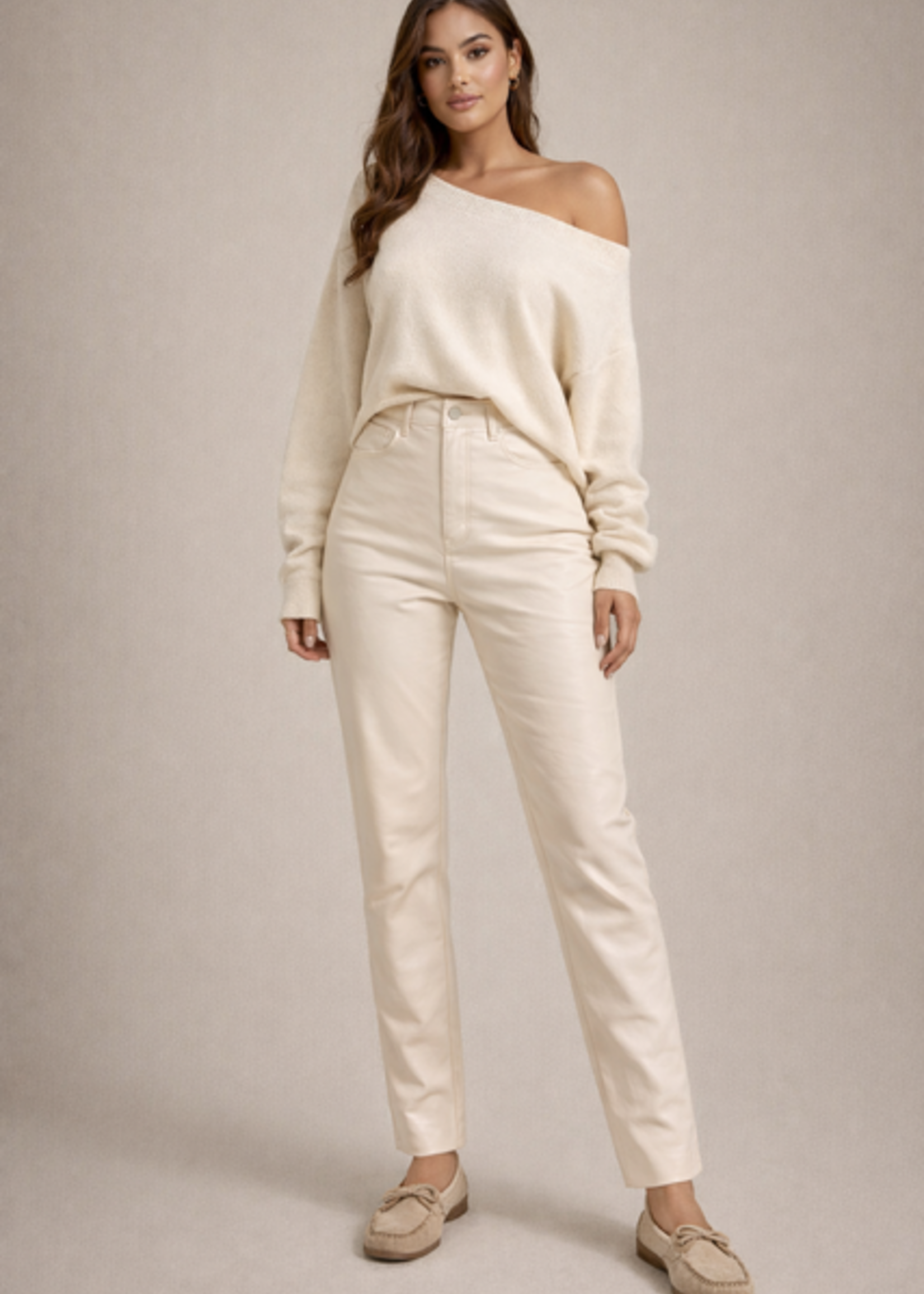 Leather Pants Jolie Creme