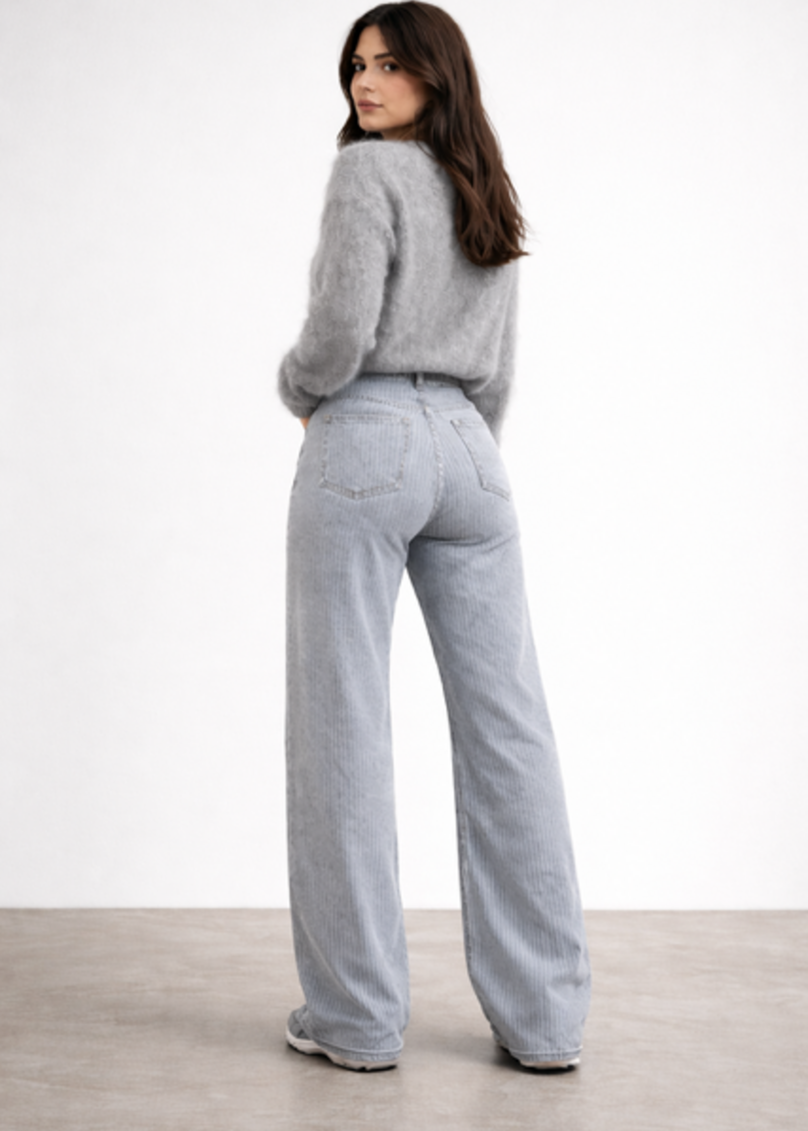 Wide Leg Stripe Jeans