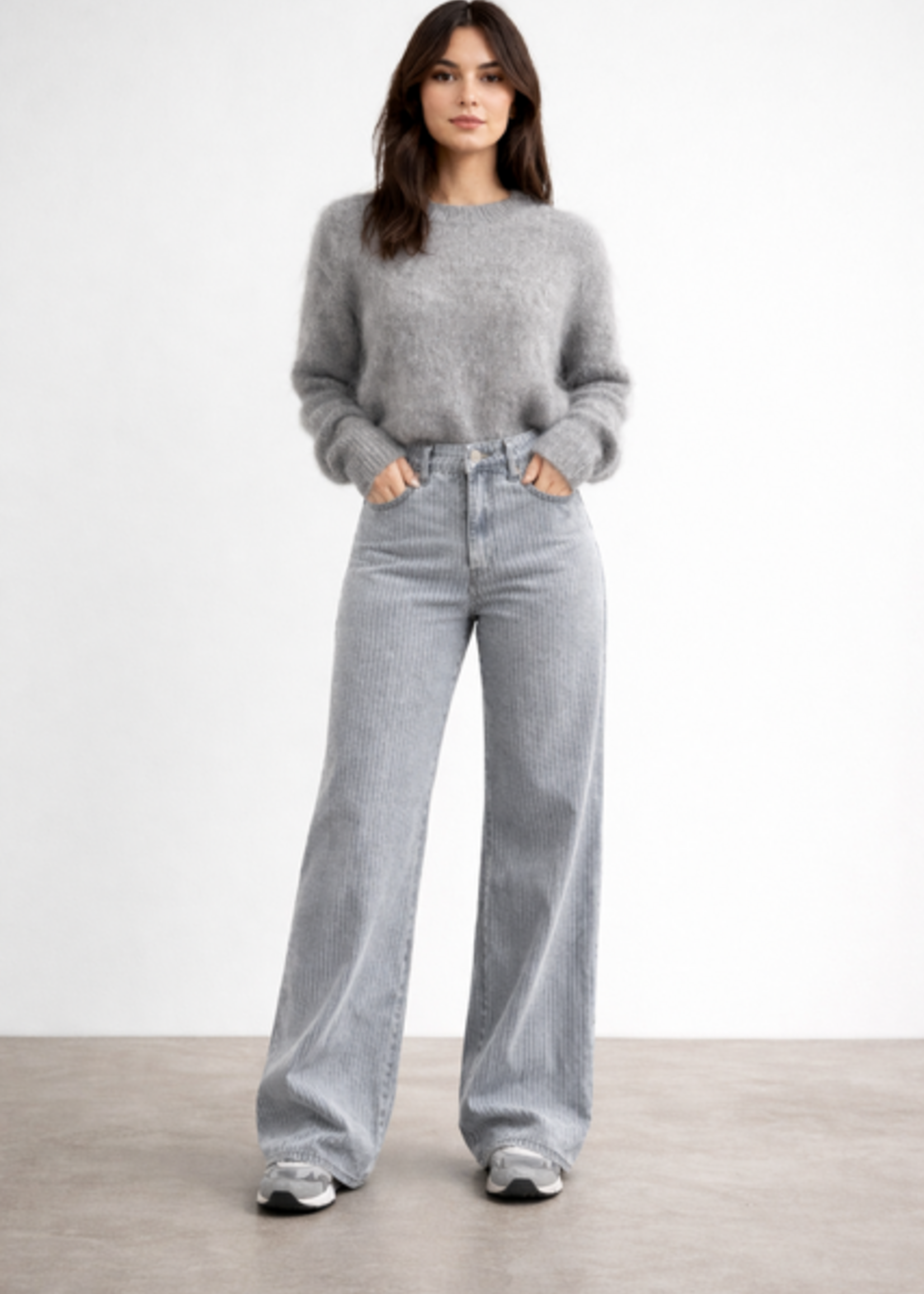 Wide Leg Stripe Jeans