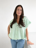 Mint Mohair Button Vest
