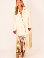 Oversized Wool Fringe Blazer Coat